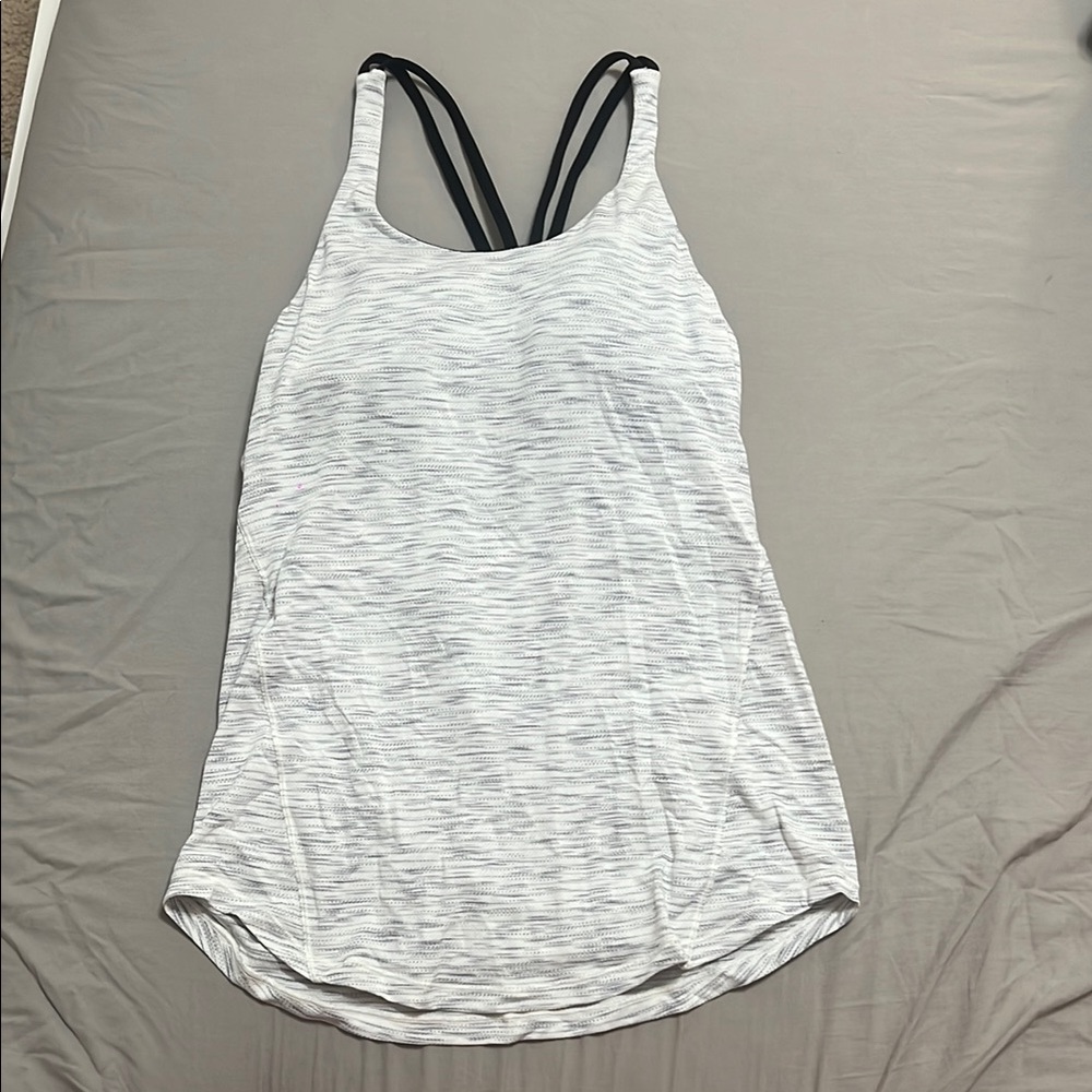 Lululemon Athletica Gray and White Sleeveless Tank Top